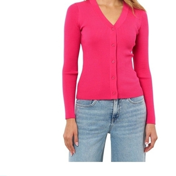 Pink Cardigan Sweater - Picture 2 of 6